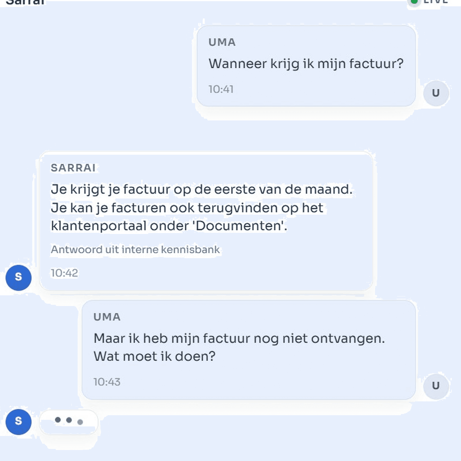 Sarrai AI-knowledge-chatbot voor interne bedrijfskennis