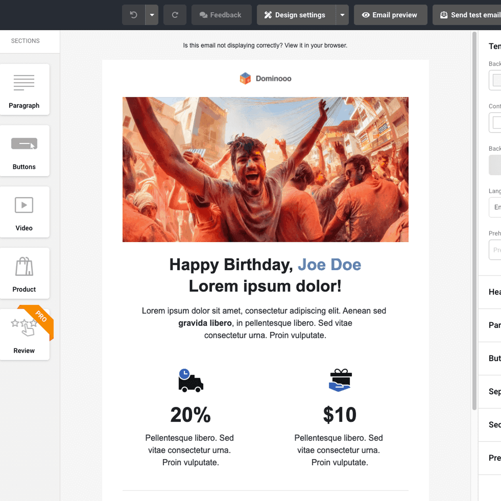 E-mailtemplate ontwerpen in Sender